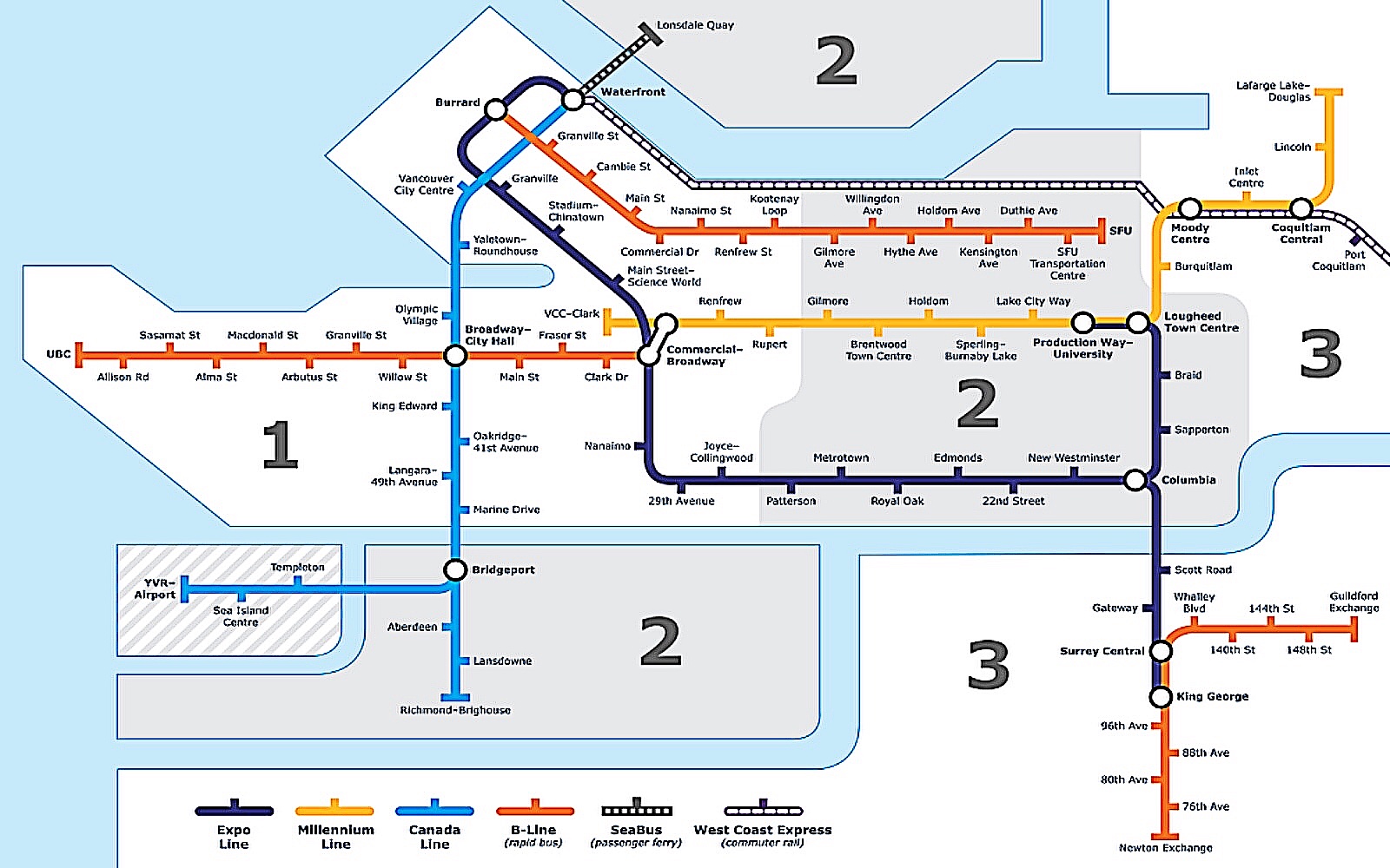 Skytrain route map