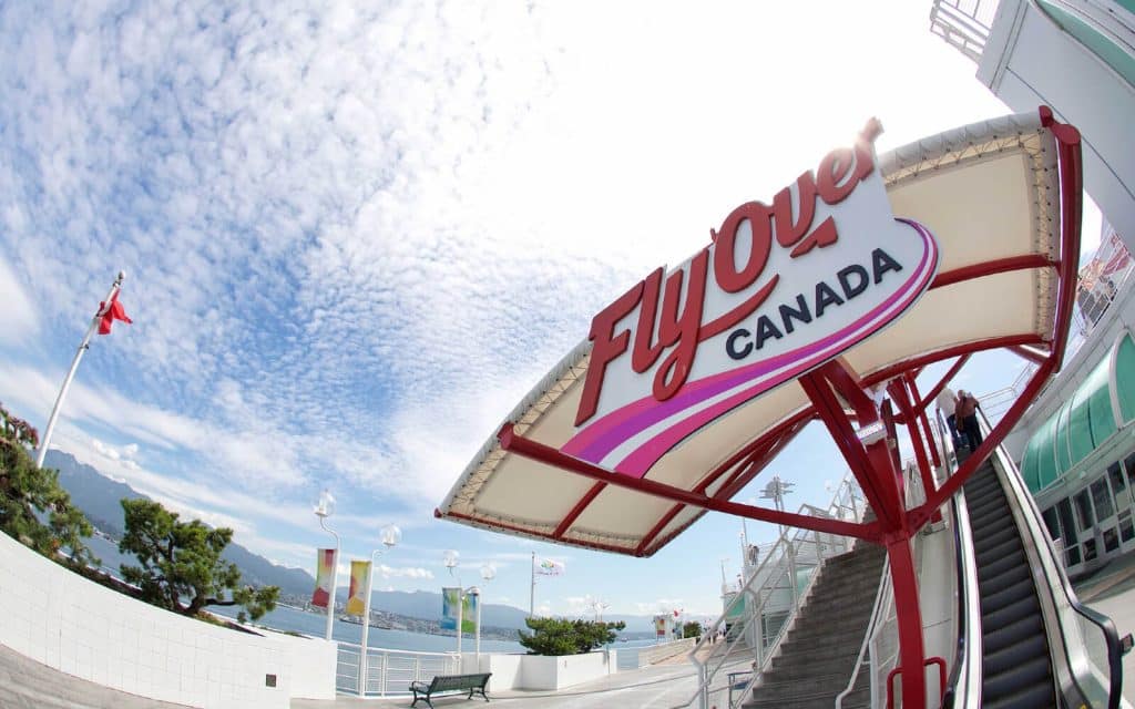 elevator going up to the fly over canada entrance