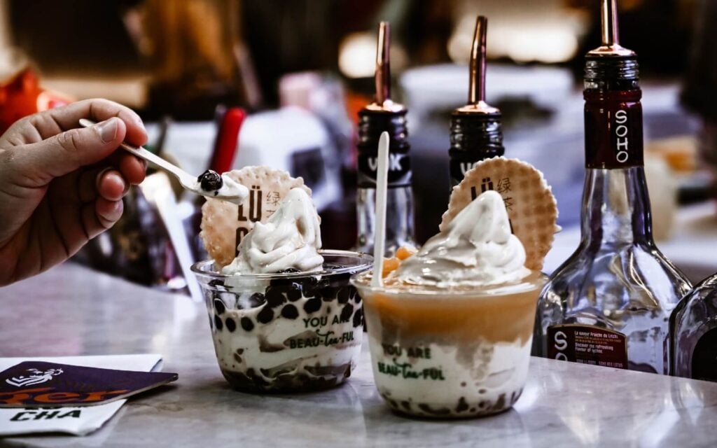 ice cream served at a bar in lonsdale quay vancouver canada