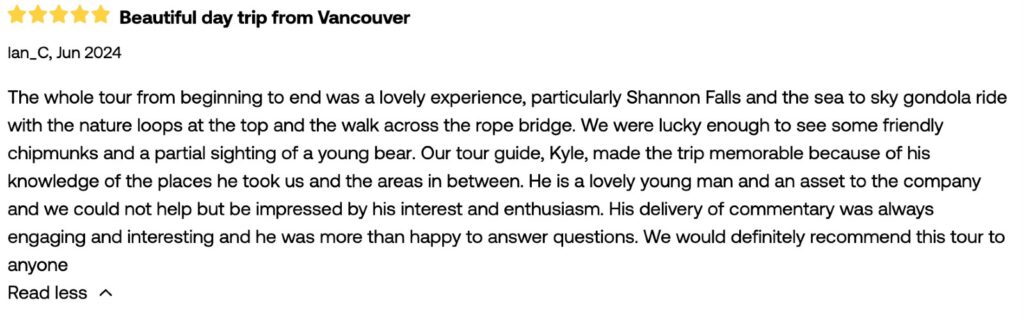 A review of one of our most popular Whistler tours from Vancouver.