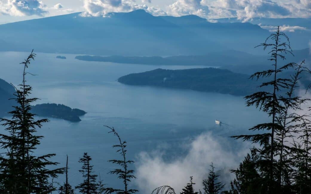 A view of Howe Sound from Mt. Gardner on Bowen Island, BC.