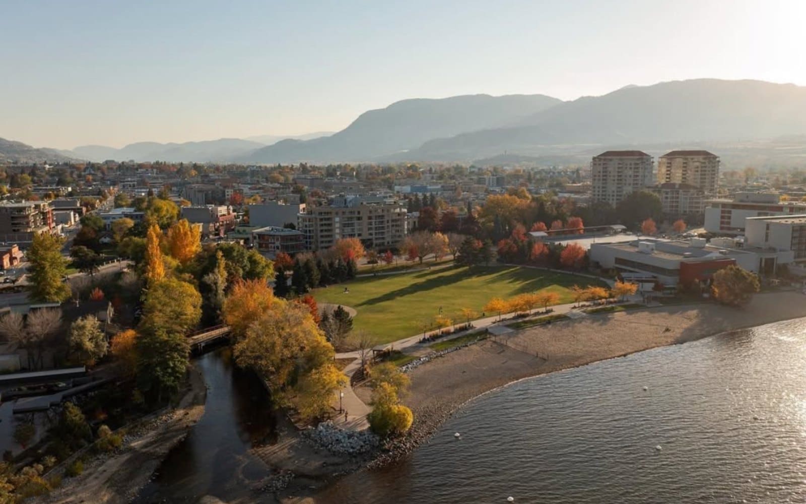 A snapshot of Downtown Penticton at golden hour.