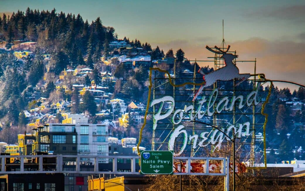 A shot of Portland Oregon, one of the best road trips from Vancouver.