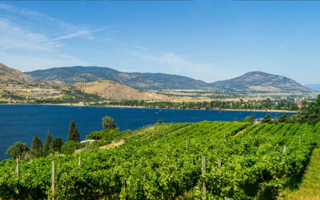 Skaha Lake with its beaches and wineries on a road trip from Vancouver to Penticton.