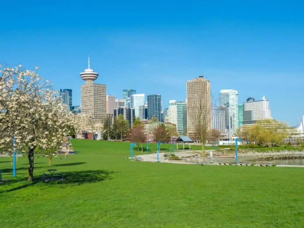 clear day during the weather in vancouver in may featuring the buildings at downtown