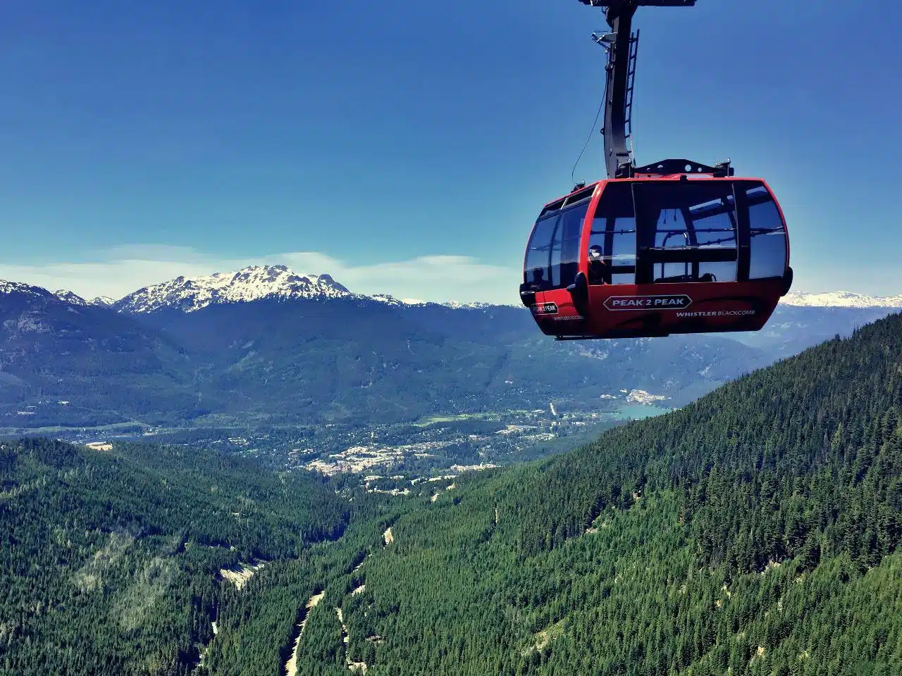 A shot of the Peak to Peak Gondola in Whistler, BC.